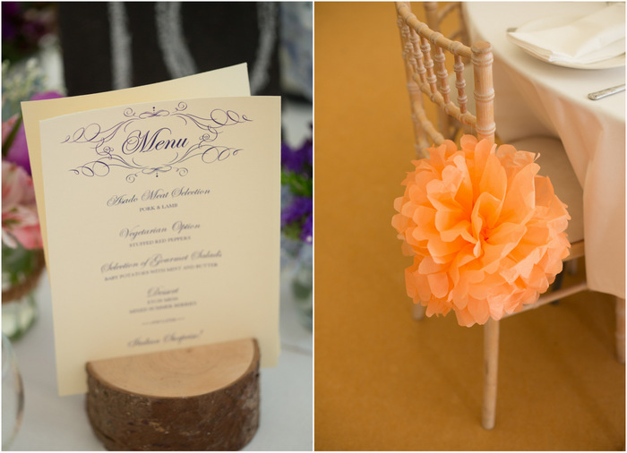 paper pom pom wedding decor chair